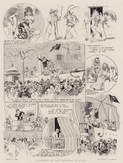 Incidenten van het carnaval in Spanje door Alexander Stuart Boyd